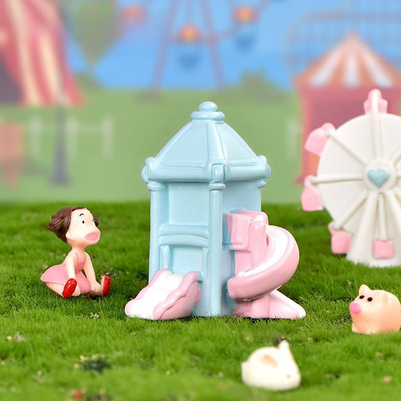 Playground Resin Charming Micro Landscape Diy Cake Decoration Carousel