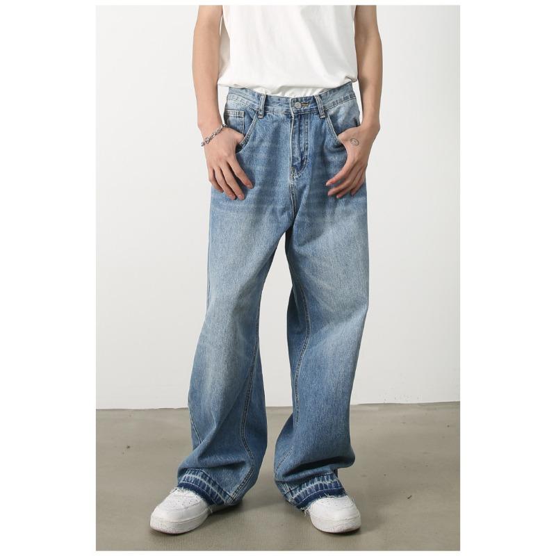 Lange Hosen Vintage Jeans Herren Gerade Locker Weites Bein Personalisiertes Beindesign Gerade Locker Jeans für Herren Modische und Bequeme Hosen
