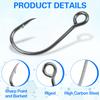 50Pcs Inline Single Hooks Replacement Fishing Barbed Hooks for Fishing Spoon Spinner Lures Baits Inline Circle Hooks