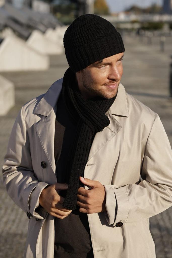Kamea Dakar Men' Set (Hat + Scarf), Black