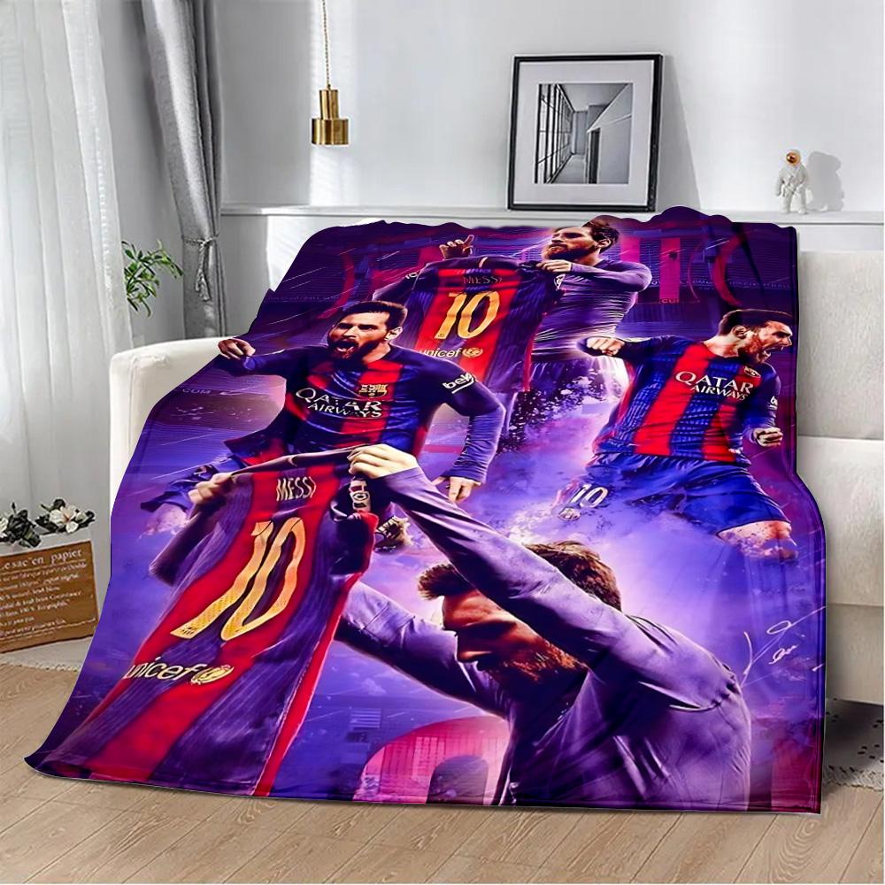 Football Star Printed Blanket Picnic Blankets Warm Blanket Soft and M-messis Comfortable Blanket Home Travel Birthday Gift