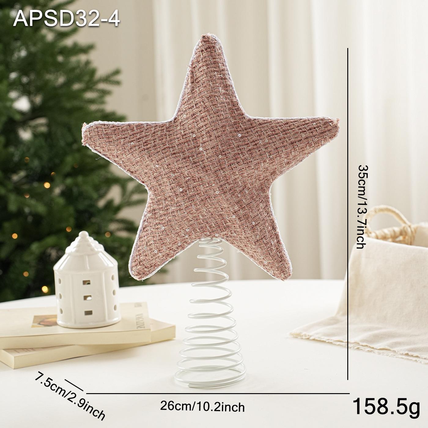 

Five-Pointed Fabric Star Tree Topper Decoration for Christmas Scenes