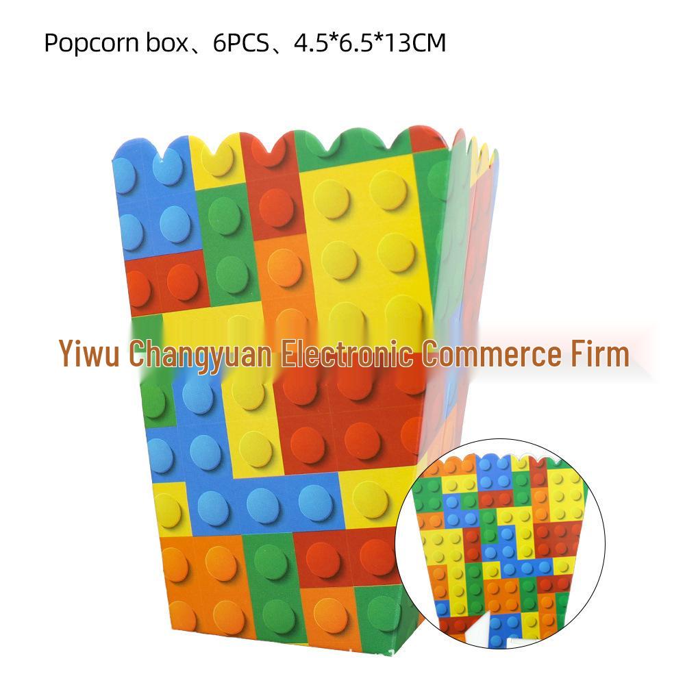 Párty potřeby s kostkami Lego: Praporek, Klobouky a Ubrus pro Dětské Narozeniny