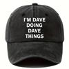 ATHACER Vintage Cap ATHACER Mens Vintage Baseball Cap Retro Washed Black Hat with Bold Text Lightweight Breathable