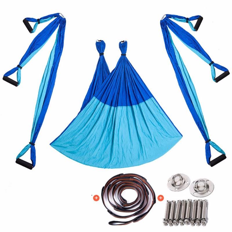 Aerial Yoga Hammock Set With Spreader Bar Extension Straps Inversion Fitness Training