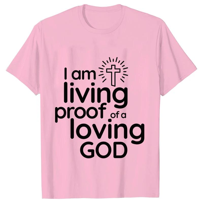 Unisex Summer Live Proof of A Loving God Print Y2k Tshirt Unisex Religious Christian Cross Jesus Short Sleeved Tees Loose Tops