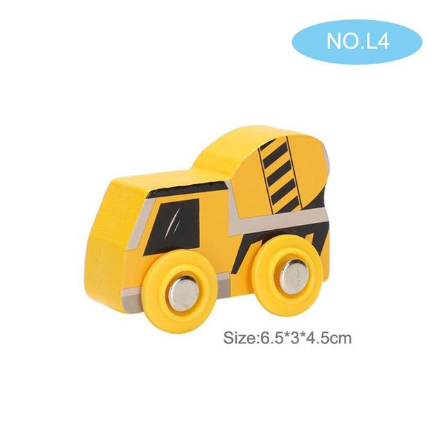 Small Wooden Scene Car Toys Magnetic Train Toy Truck Fit All Kinds Wooden Railway Train Track Children Gifts