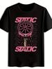 Mens AutomotiveThemed TShirt Car Wheel Hub Shock Absorber Graphic Print Summer Casual Short Sleeve Tee for Car Enthusiasts