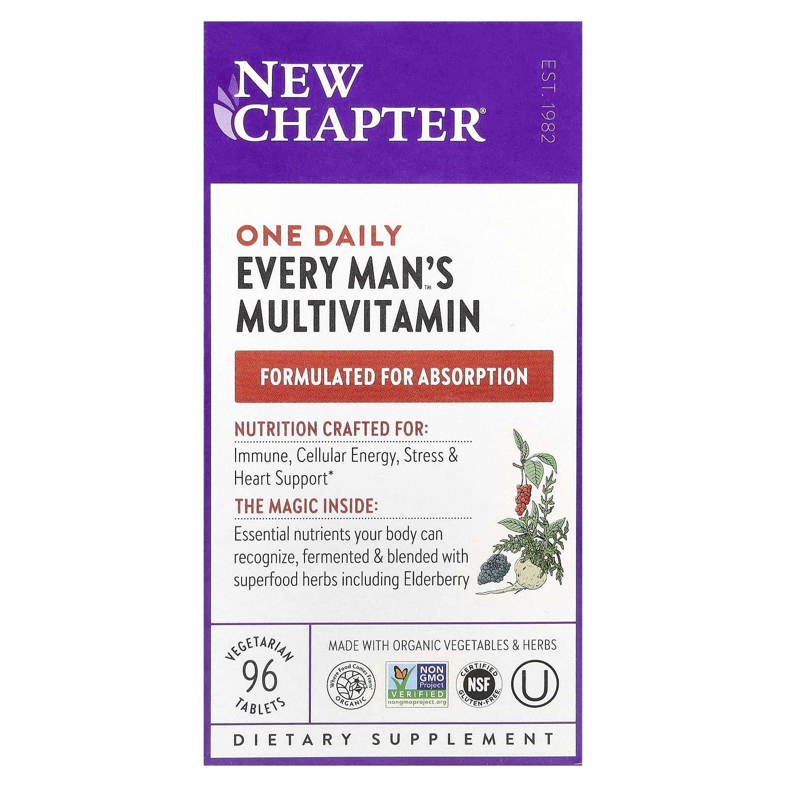 

Every Man s One Daily, Whole Food Multivitamin, Veggie Tablets, 96 Tablets