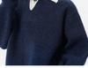 Men's Retro Knit Polo: Stylish Lapel Two-Piece Sweater in Casual, Luxurious Style.