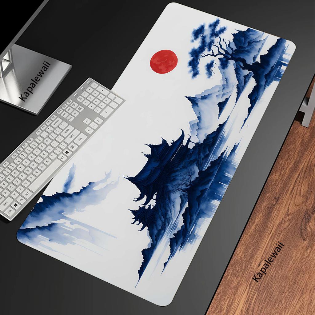 Mountain Serenity Japan Art Keyboards Computer Peripherals Office XXL Mouse Pad 900x400 Gamer Desk Mechanical Keyboard Mousepad