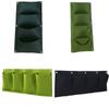 4 Pockets Hanging WallGrow Bag Big Size Durable Vertical Greening Bag Foldable Reusable Flower Growing Pouch Felt Cloth
