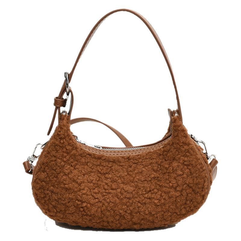 New underarm bag niche design women's bag lamb wool bag casual versatile women's shoulder messenger bag