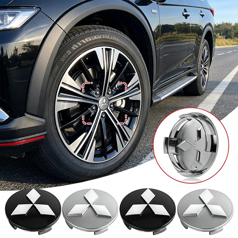 Cyfmlu1 Cydjfg1 4PCS Car Wheel Center Hub Cap Covers Auto Rim Cover Emblem Badge For Mitsubishi Pajero Outlander XL Montero Lancer Triton Galant