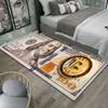 Creative 100 Dollar Bill Print Rug, Non-Slip Funny Money Floor Mat for Bedroom, Living Room  Novelty Decor