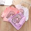 Moda para Niñas Sudadera Holgada Otoño e Invierno Manga Larga Cuello Redondo Camiseta Básica de Dibujos Animados