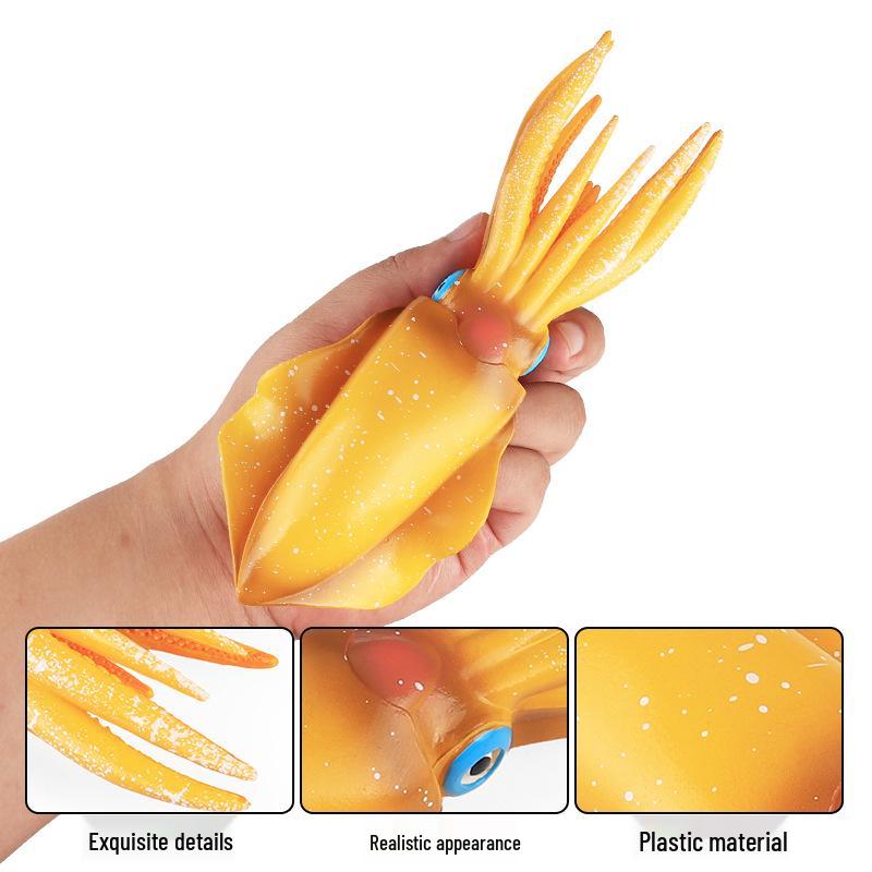 Children's Marine Life Model Toys: Squid, Mako Shark, Flying Fish, Greenfin Tuna