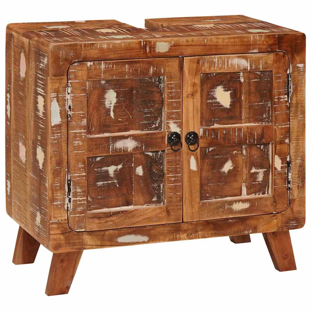 Bathroom Cabinet Made of Solid Reclaimed Wood and Engineered Wood