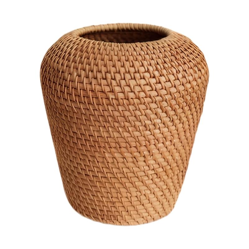 Handmade Woven Flower Vases Basket Pastoral Rattan Vases Weaving Room Flower Arrangers Gypsophila Dried Flower Vases Decors
