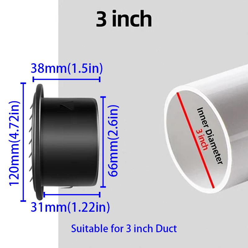 2pcs 70/100/150mm Round Stainless Steel Vent Grille Exterior Wall Duct Ventilation Cover Built-in Mesh Screen Kitchen Bathroom