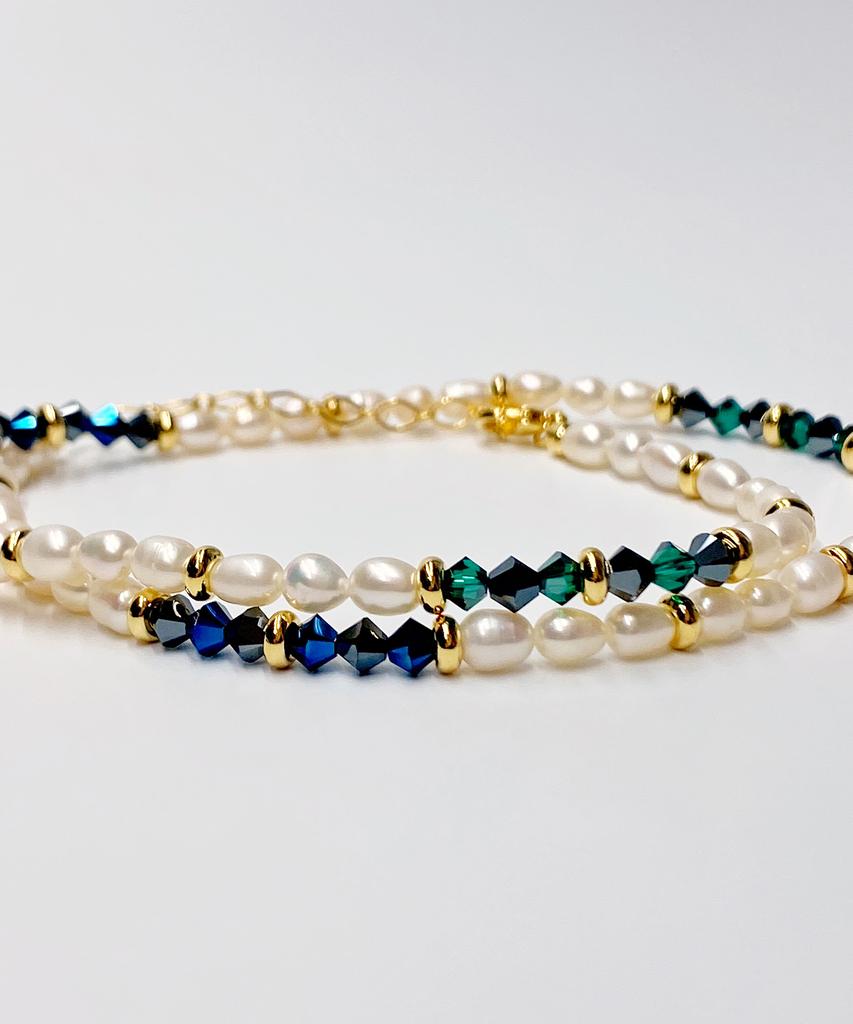Kudos Freshwater Pearl + Crystal Bead Necklace