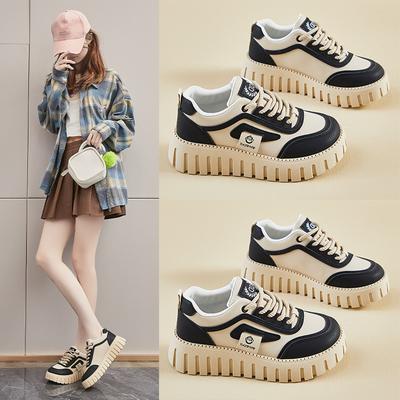 Spring New Ins Female Students Platform Heightening Sports Board Shoes Casual Street Shot T