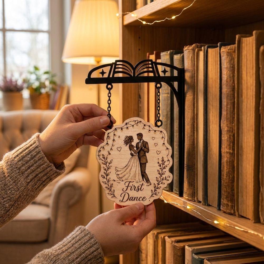 Miniature Book Shape Metal Bookshelf Sign Rustic Reading Nook DIY Tag Holder  Dorm