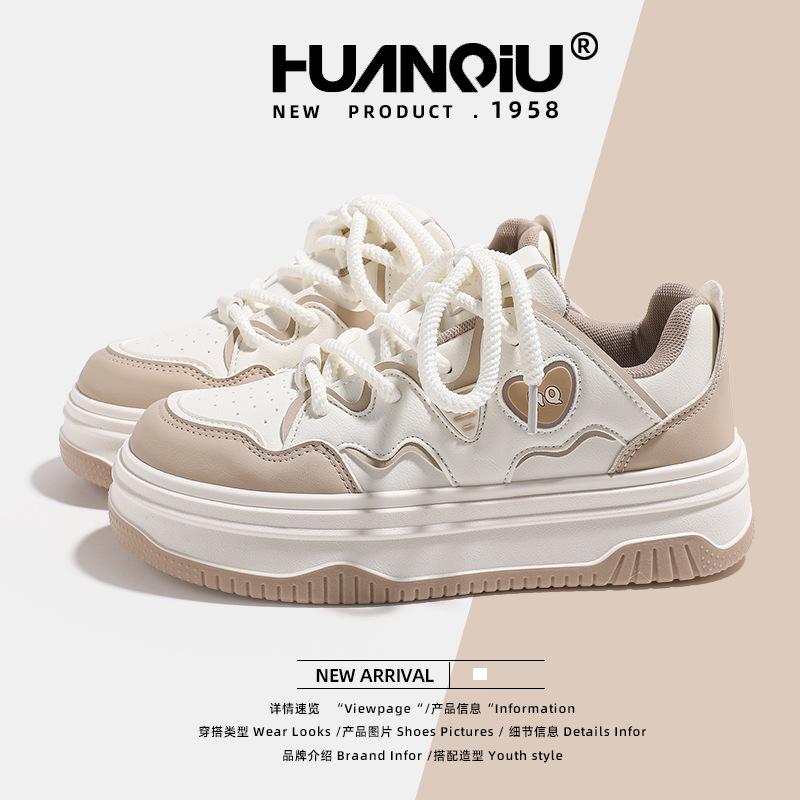 Global Women's Shoes Thick Baseplate Shoes Women's KMXFX80183 New Summer Versatile Casual White Shoes Shoes Women