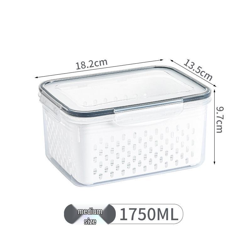 Large Capacity Double-Layer Transparent Fruit Storage Box with Drain - Food-Grade Plastic