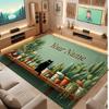 Tapete de Chão de Veludo Cristal Tema Gato Nome Personalizado Texto Tapete Quente Decoração de Casa