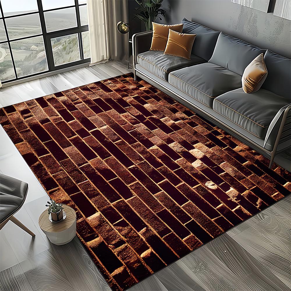 2025 New Style Brick Stone Building Wall Originality Rug Carpet for Living Room Bedroom Home Decor,kid Non-slip for Sofa Doormat