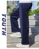 Dark Blue Unisex Student School Uniform Straight-Leg Pants - Summer Thin & Spring/Fall Loose Fit