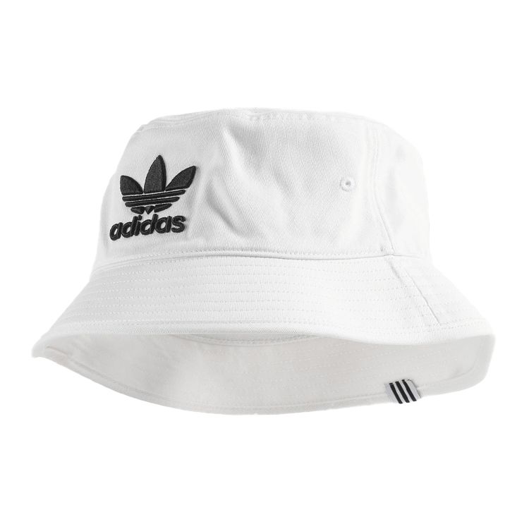 Adidas Originals Trefoil Logo Embroidered Cotton Fisherman Hat Unisex Hats White BK7350