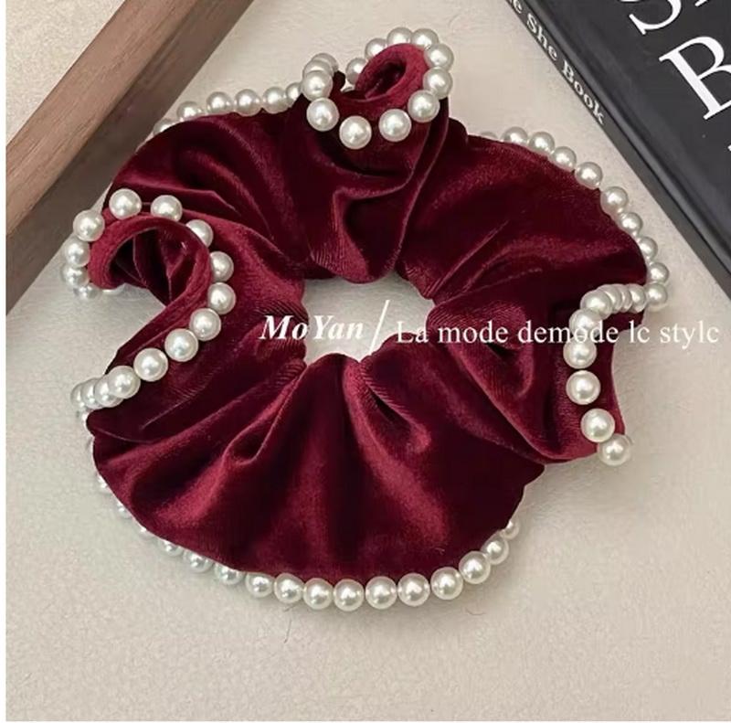 Korea Velvet Scrunchie Oversize for Women Red Hair Rubber Bands Girls Elastic Big Hair Tie Adult Maxi Scrunchies Hair Accessorie