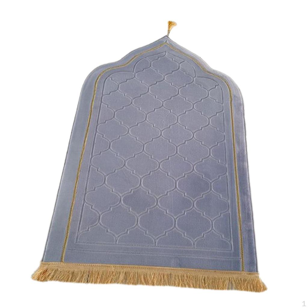 Islamic Prayer Rug Travel Portable Home Floor Embossing Worship Kneel Carpet
