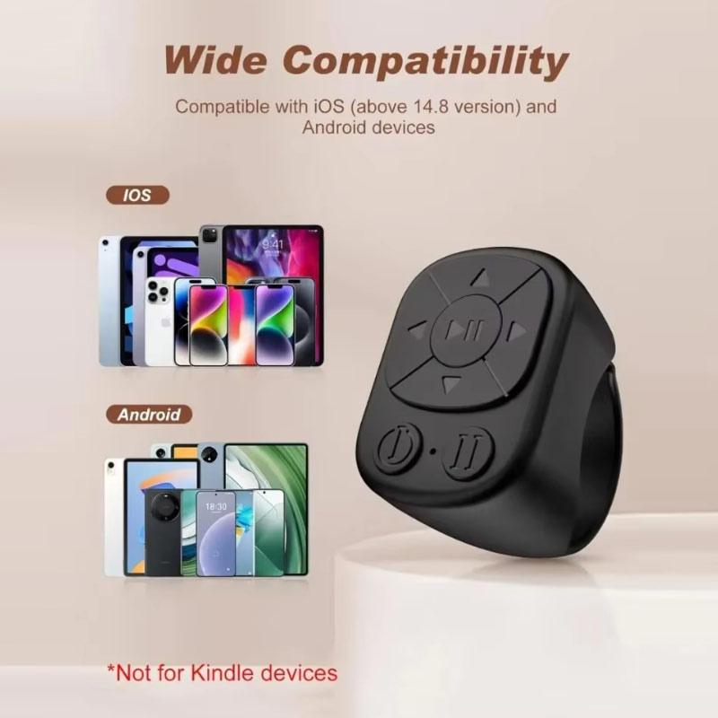 Remote Control Is Suitable For Cell Phone Pad Bluetooth Page Turning Ring Roller Both Camera Remote Control Function Compatible