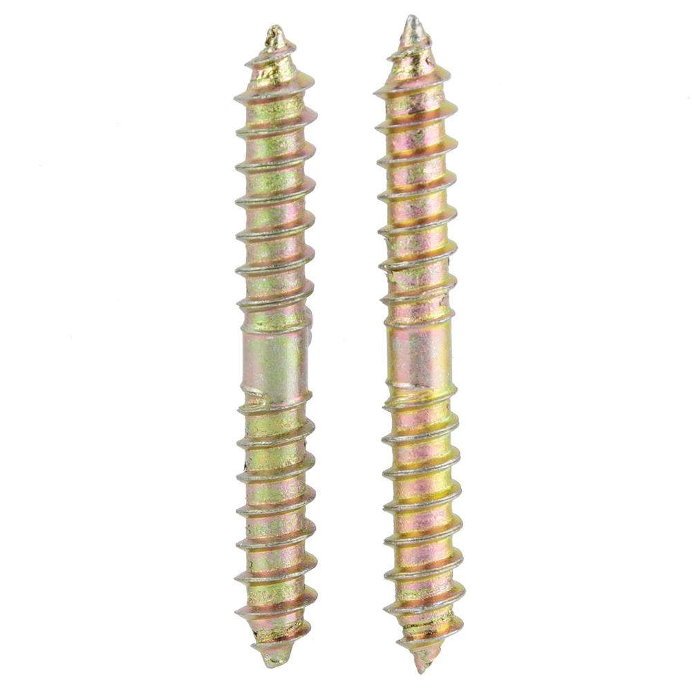 10pcs 6*50mm Dowel Screw Woodworking Furniture Connector Double Ended Screw