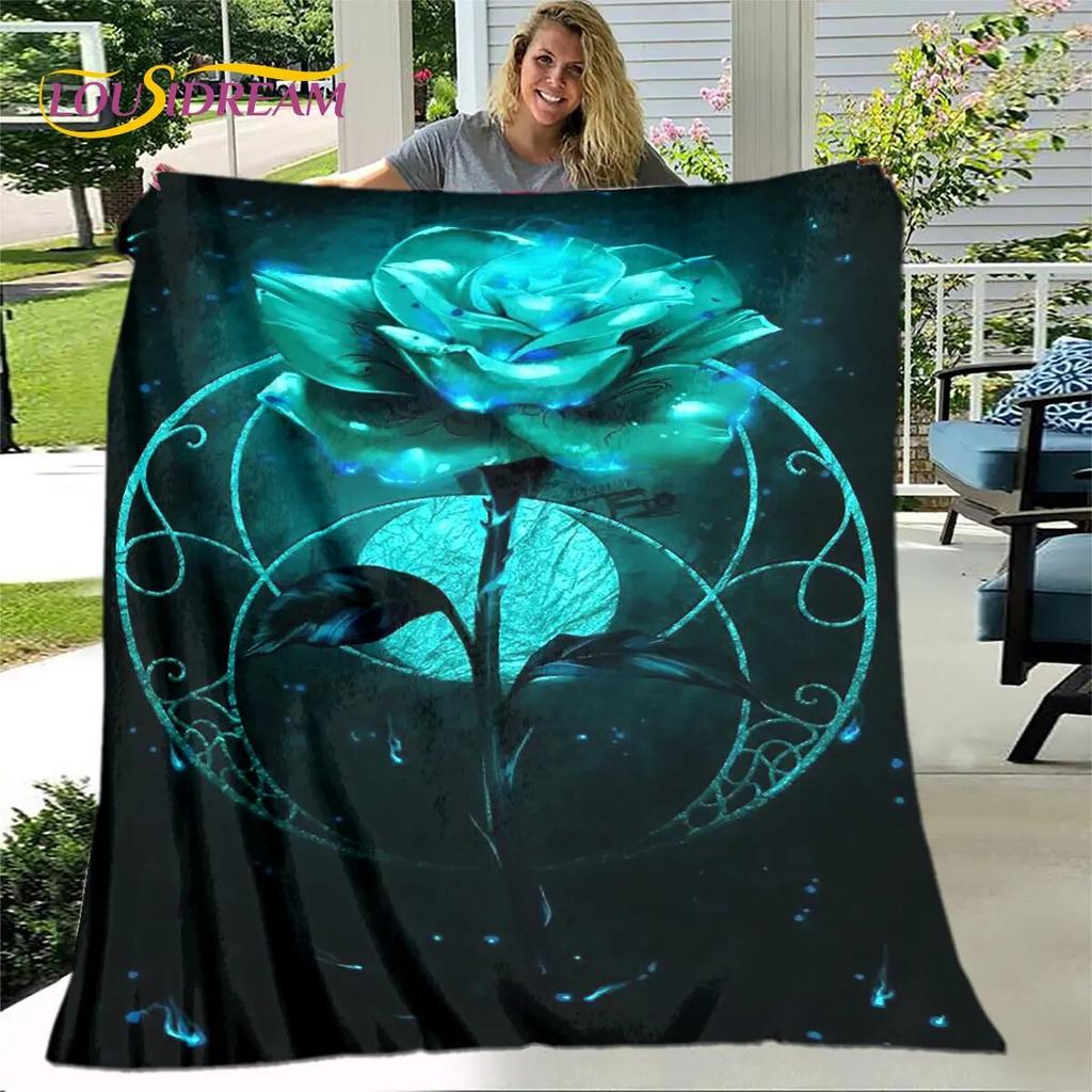 Newest 3D Rose Flower Sunflower Blanket,Flannel Blanket Throw Blanket,Sherpa Warm Blanket for Living Room Bedroom Beds Sofa Gift