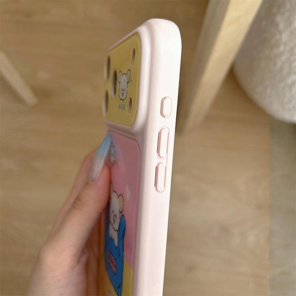 Cartoon Love Heart Bear Phone Case for iPhone 17/16 PROMAX - Cute, Drop-Proof, with Large Window