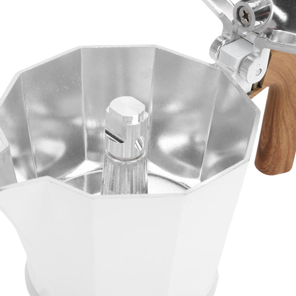 Caffettiera da fornello a doppia valvola in lega di alluminio Moka Pot per Caffè Moka