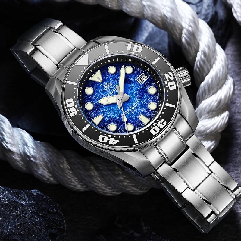 ADDIESDIVE Fashion Automatic Mechanical Watches For Men Stainless Steel Wristwatch Waterproof 20Bar Luminous Man Luxurious Watch