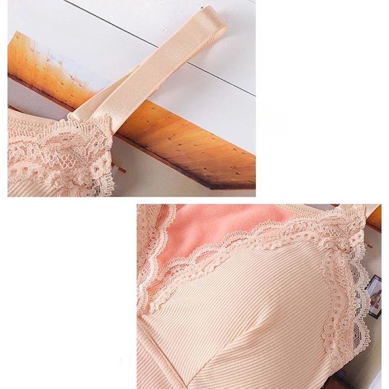 Winter Lace Padded Camisole Undershirt Female Internal Warmth Cold Thickened V-neck with Chest Pads Seamless Body Underwear