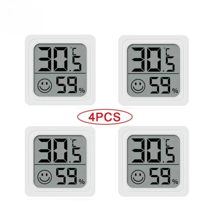 Digital Thermometer Hygrometer Indoor Convenient Mini Temperature LCD Electronic Monitor Hygrometer Outdoor Room 4Pcs Set