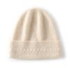 Women's Cashmere Solid Color Knitted Hat - Winter Warm Dome with Ear Protection.