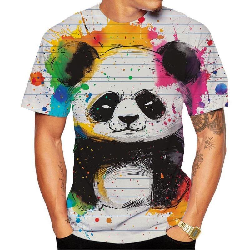 New Fashion Men's and Women's Short Sleeve 3D HD Printing Panda Print T-shirt Street Style Unisex Kid Funny Fashion Top 100-6XL