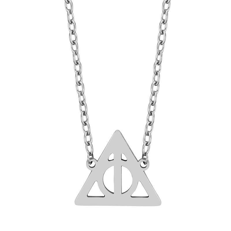 Stylish Stainless Steel Geometric Pendant Necklace For Men And Women With 18k Gold Plating