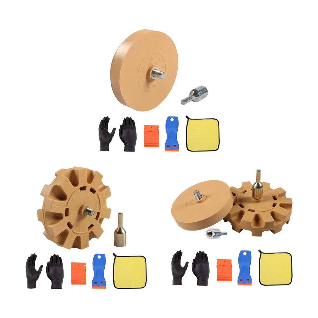 Generic Decal Remover Eraser Wheel Set Adhesives Removal Tool with Gloves
