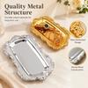 Gold Silver Metal Serving Plate Embossed Design Dessert Cake Dish Round Food Tray  Jewelry Storage