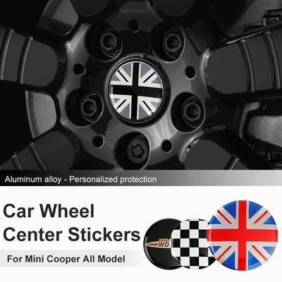 Calota Central de Roda de Carro Tampa de Aro Emblema Adesivo Para Mini Cooper F56 F60 R56 J01 J05 U25 F66 Acessórios de Decoração de Pneu de Carro