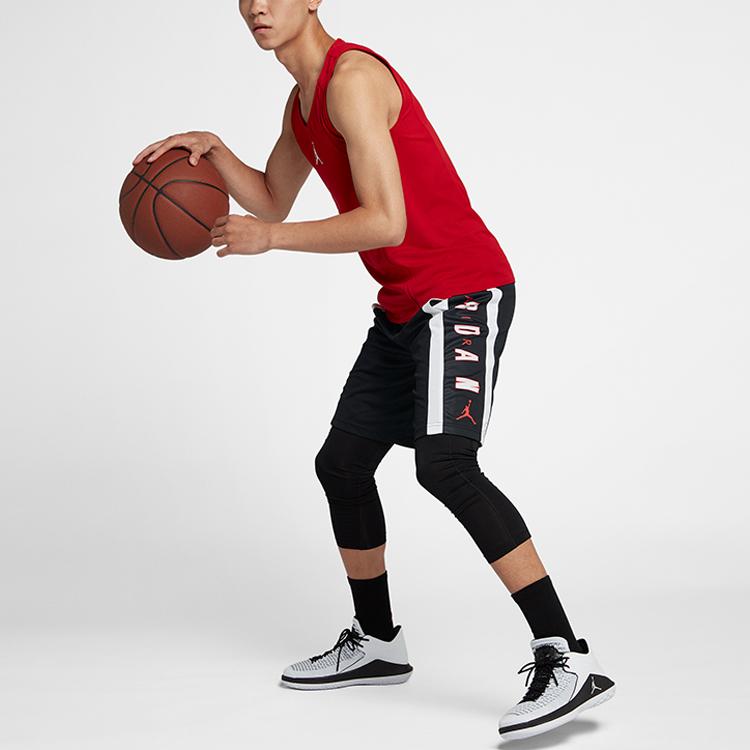 Air Jordan Rise Contrast Letter Print Sports Shorts Men Bottoms Black 924567-011